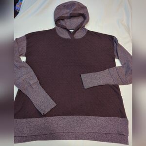 Smartwool Womens Size LARGE DEEP EGGPLANT Polyester Wool Knit Lightweight Hoodie